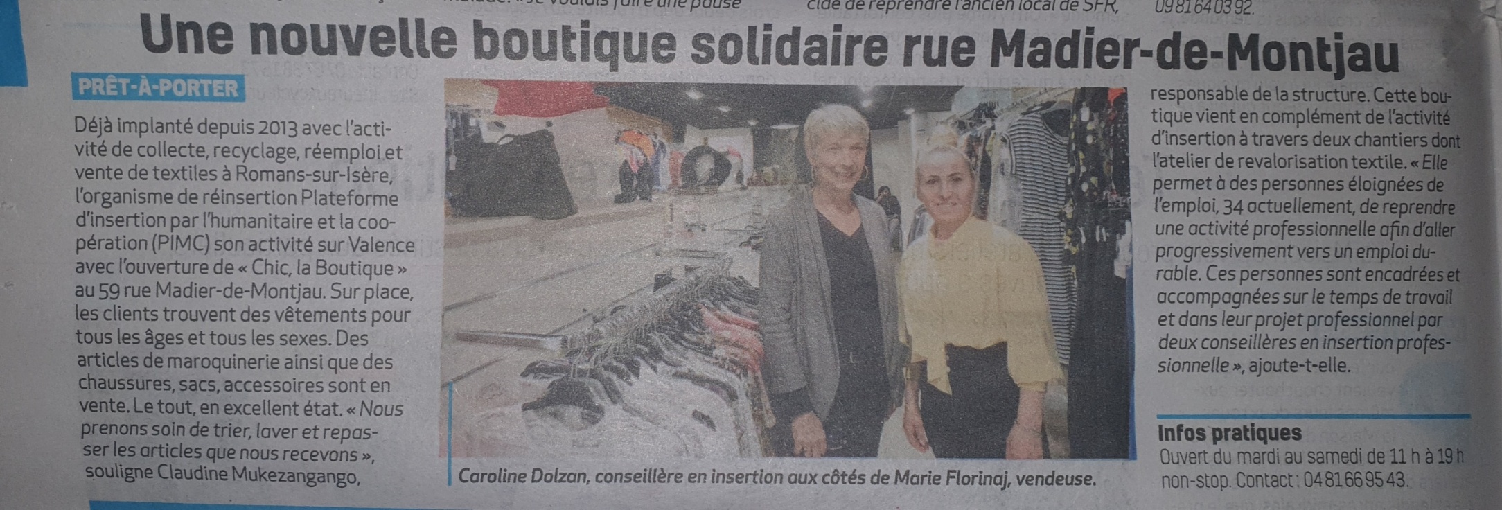 Une nouvelle boutique solidaire rue MadierdeMontjau DYNAM'&CO